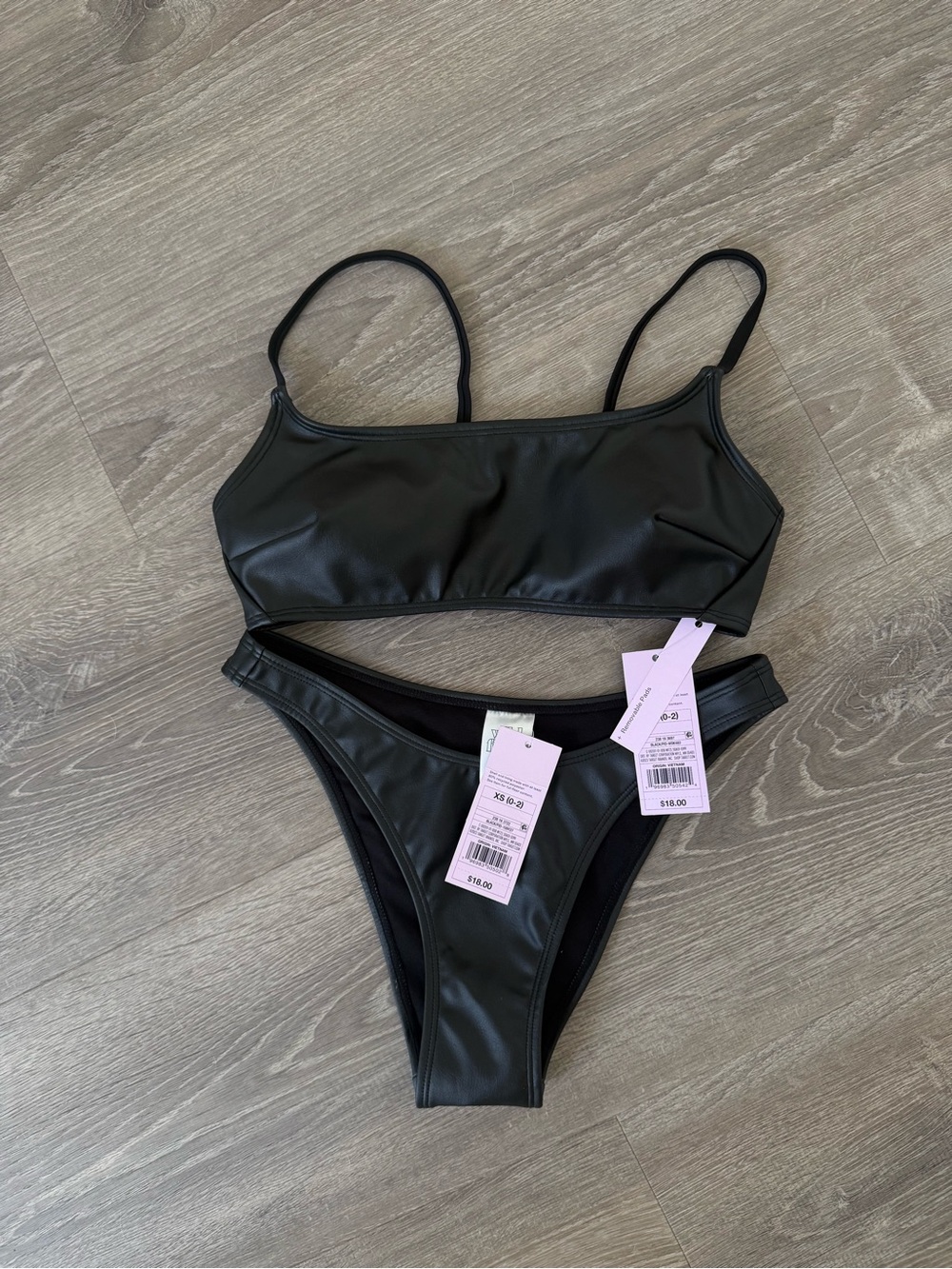 wild fable faux leather bikini set
